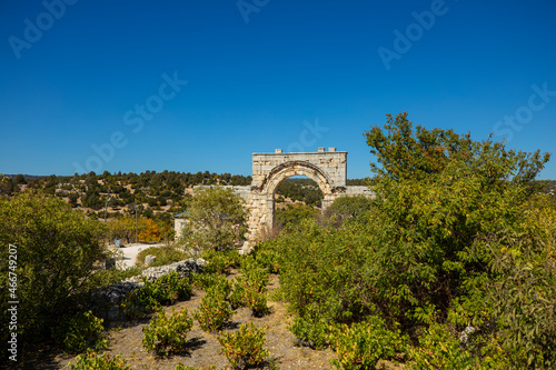 The Temple of Zeus of Diokaesareia ( Uzuncaburc ) Ancient City in Mersin, Turkey