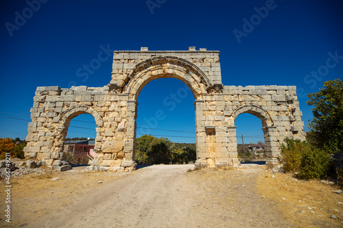 The Temple of Zeus of Diokaesareia ( Uzuncaburc ) Ancient City in Mersin, Turkey