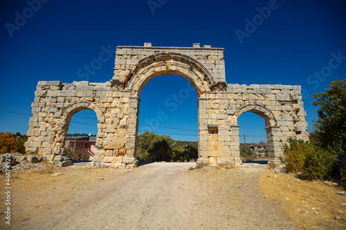 The Temple of Zeus of Diokaesareia ( Uzuncaburc ) Ancient City in Mersin, Turkey