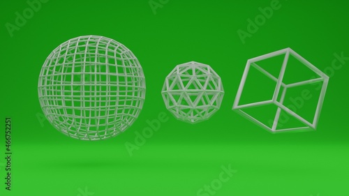 3d abstract shapes, abstract, shapes, abstract cube, abstract sphere, icosphere, abstract, background