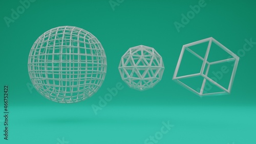 3d abstract shapes, abstract, shapes, abstract cube, abstract sphere, icosphere, abstract, background