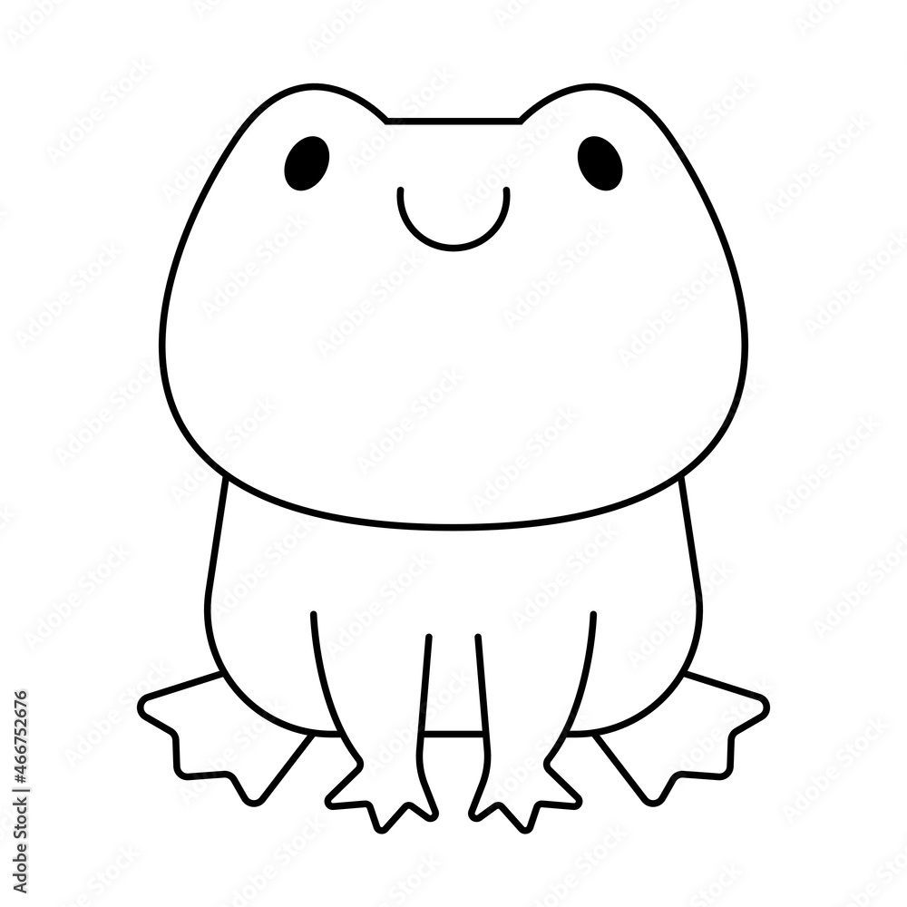 Frog little baby Vector art. Black and white. White background. Line drawing. Frog little baby Vector art. Black and white. White background. Line drawing.
