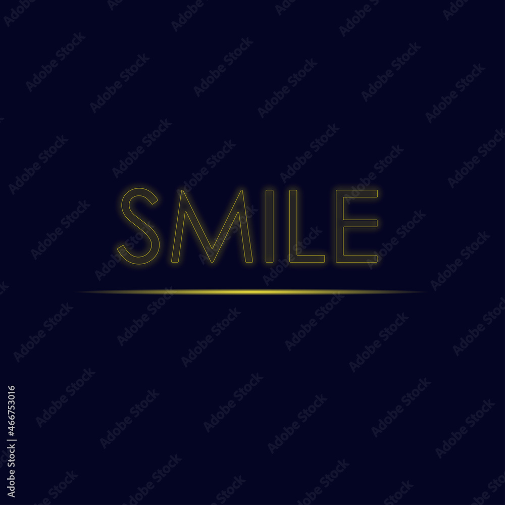 Neon yellow inscription smile