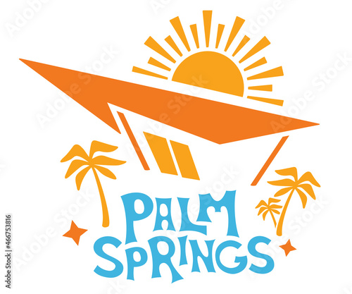 Palm Springs Retro T-Shirt Design | PS Tramway Gas Station Illustration | Vector Coachella Valley Design