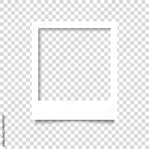 Realistic retro photo frame with shadow isolated on transparent background. EPS 10