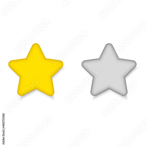 Five star rating. Rate status level. Different ranks from one to five stars. Golden and gray transparent stars. Template design for web or mobile app. Vector illustration