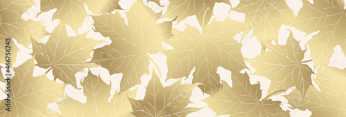 Autumn vector pattern with gold maple leaves. Fall background for covers, packaging, advertisements, wedding invitations, cards, web banner