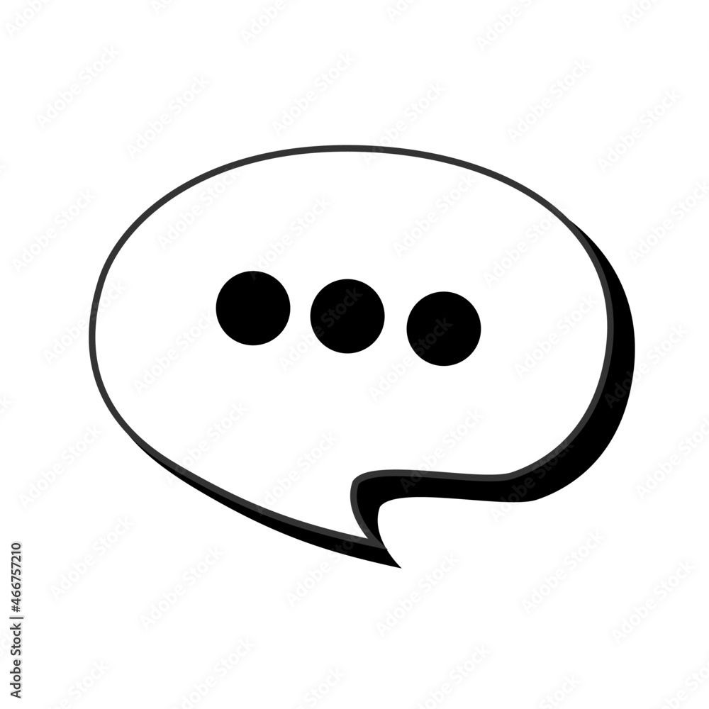 Fototapeta premium Black and White Speech Bubble Icon for Doodle Illustrations