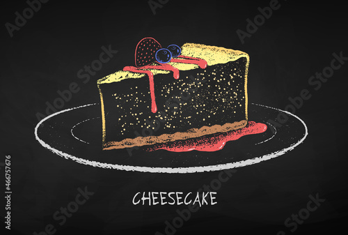 Chalked vector illustration of Cheesecake
