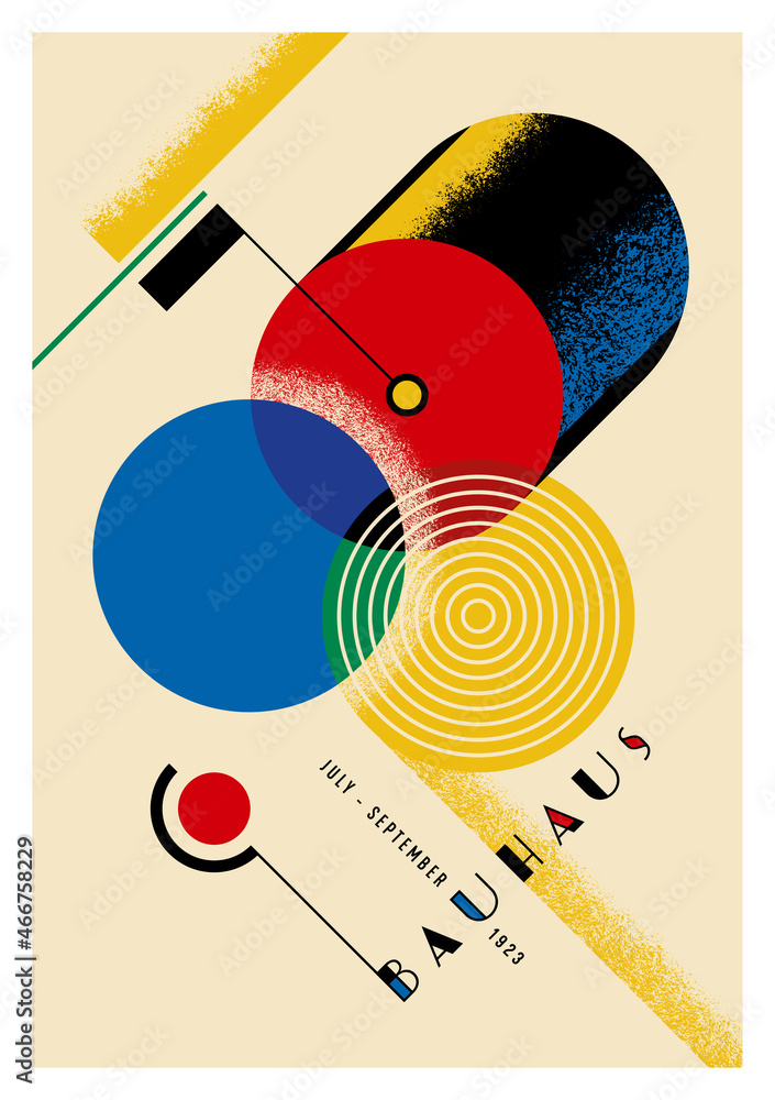 Photographie Original Abstract Geometric Bauhaus Inspired Poster Design. -  Acheter-le sur Europosters.fr