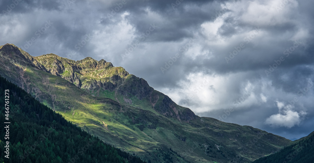 Kaserspitz mountain on a cloudy day