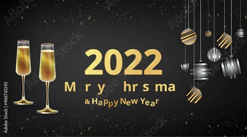 Happy New Year Elegant vector illustration for banner, flyer and greeting card.