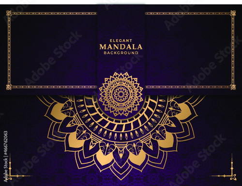 Elegant Ornamental Mandala Background With Golden Arabesque