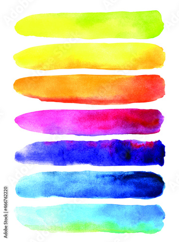 Set of colorful watercolor brush stroke vector
