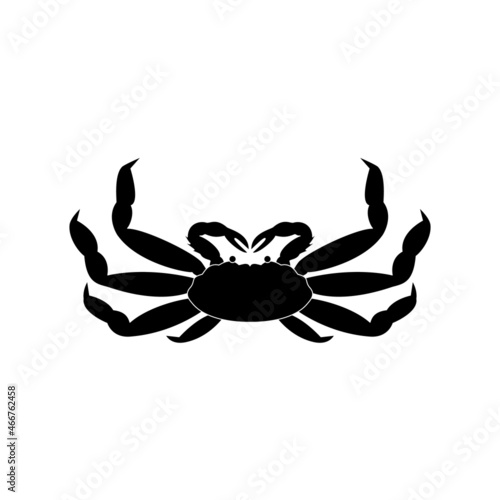 The icon of a sea crab from the order of crustaceans on a white background.