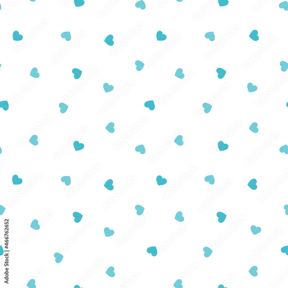 White seamless pattern with blue tiny hearts. White seamless pattern with blue tiny hearts.