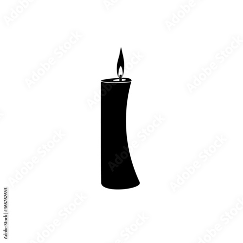 The icon of a burning paraffin candle is black on a white background.
