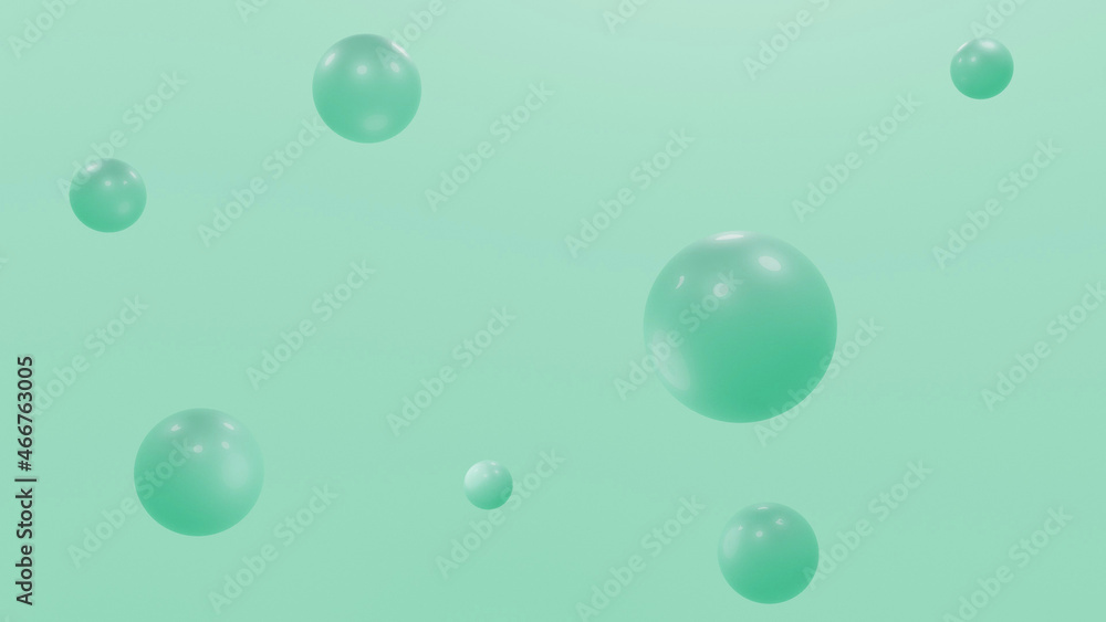 water drops on green background