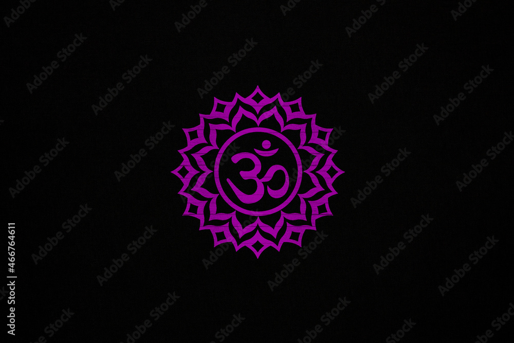 Sahasrara crown chakra , sacred symbol on a black canvas Sahasrara crown chakra , sacred symbol on a black canvas