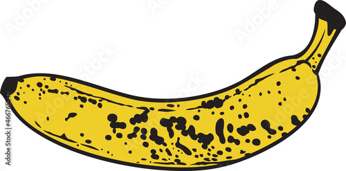 Old rotten banana with dark spots