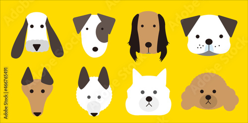 シンプルな犬の顔ベクターセットVol.3