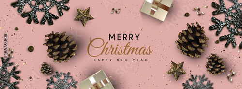 christmas background with glitter effect vector design illustration