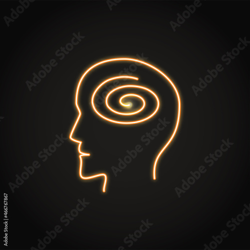 Neon running thoughts icon in line style