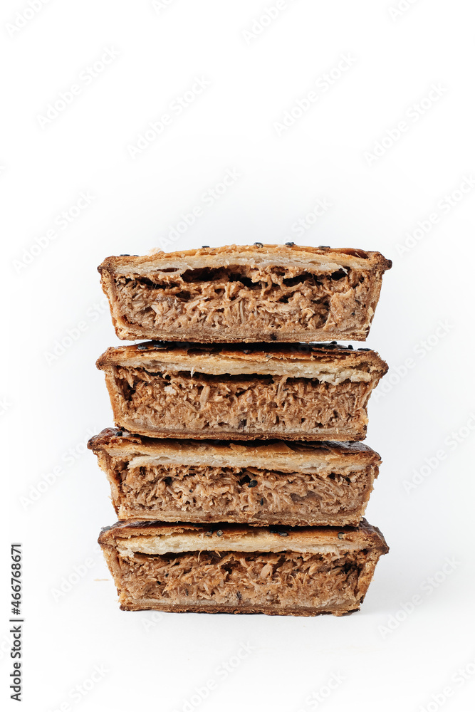 cutaway english pie on white background cutaway english pie on white background