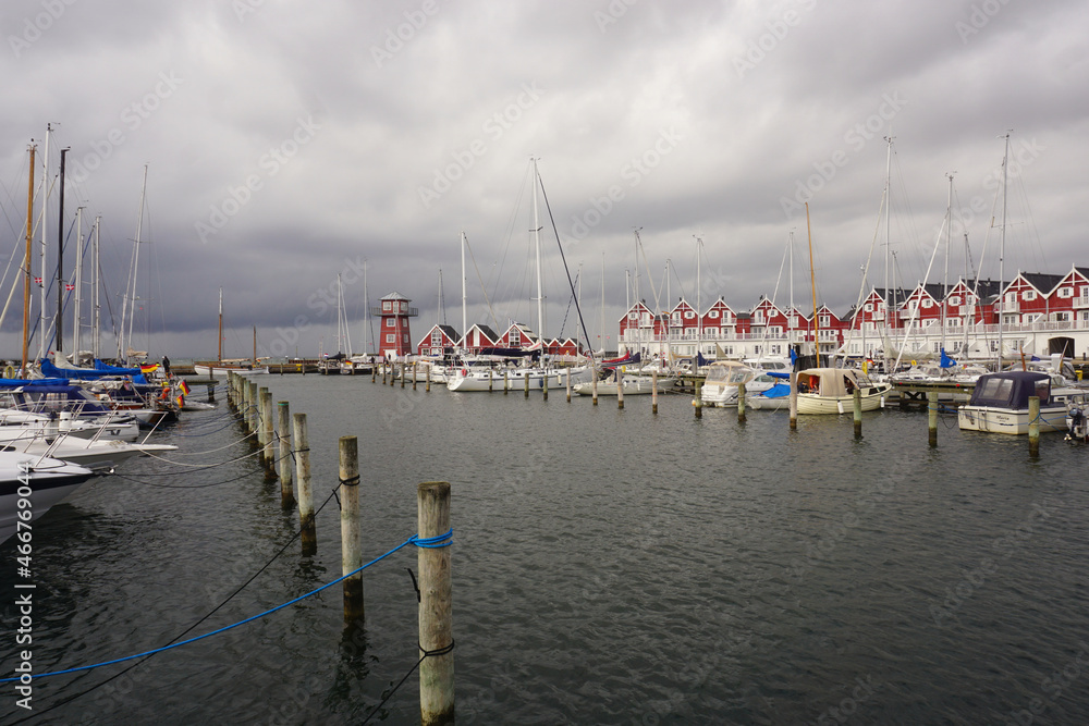 Blick auf die Marina in Bagenkop auf Langeland in Dänemark