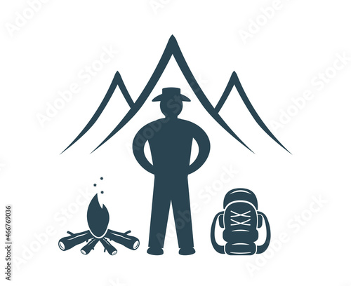 Vector illustration, logo, tourism and recreation icon. 