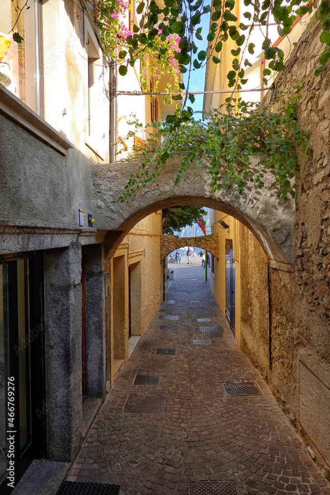 Architecture of the famous Village of Limone sul Garda on Lake Garda, Italy, Europe