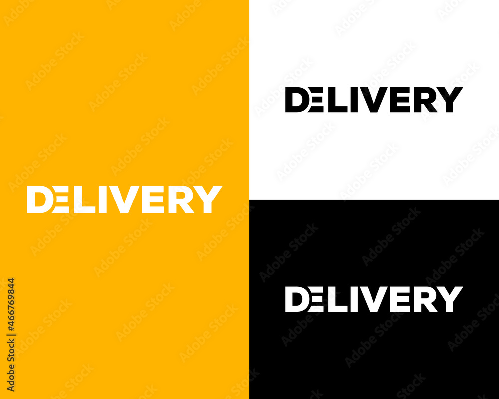 Obraz premium Delivery creative name text logo