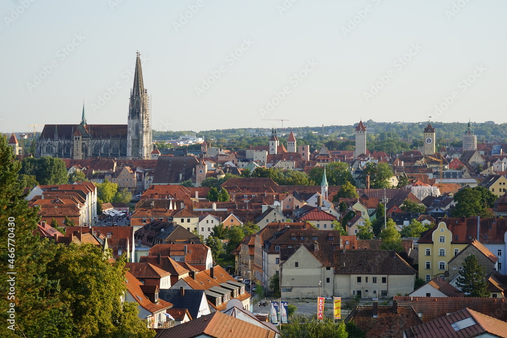 Blick auf die Regensburger Altstadt mit dom St.Peter