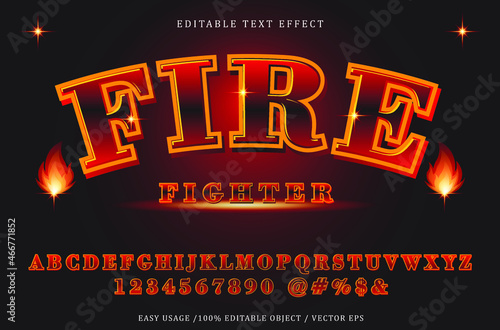 Fire fighter text effect