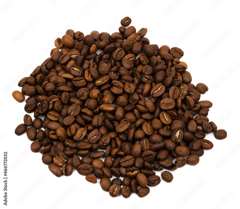 Coffee beans on a white background Coffee beans on a white background