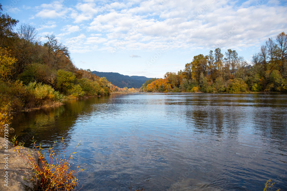 Umpqua River, Oregon on an autumn day