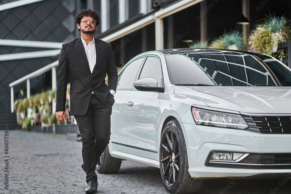 Handsome businessman near a cool car Handsome businessman near a cool car