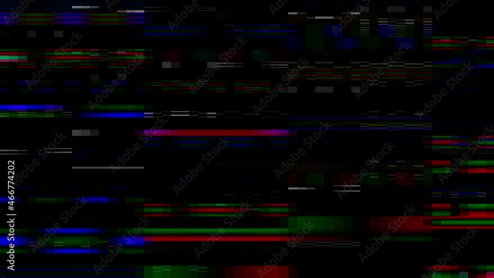 The black screen is constantly rippling with small colored interference bars. The black screen is constantly rippling with small colored interference bars.