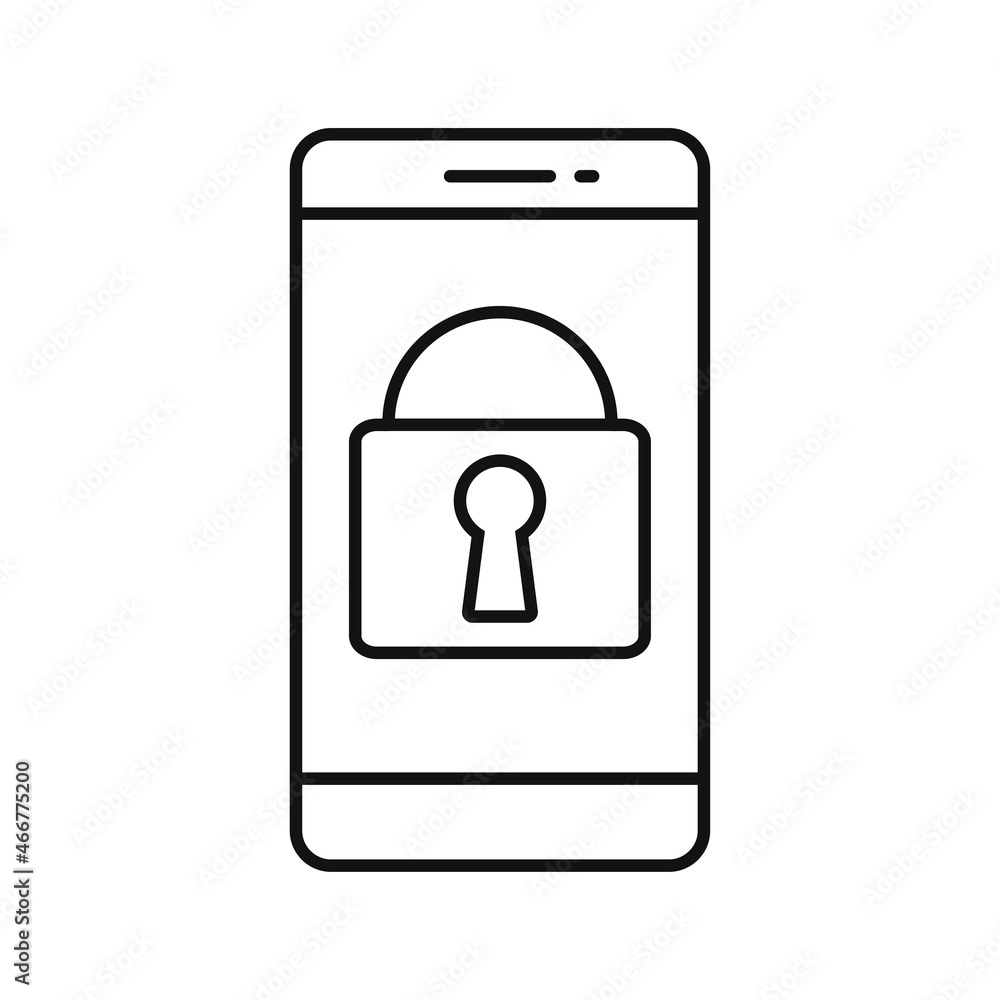 Closed Padlock Security Phone Flat Icon Closed Padlock Security Phone Flat Icon