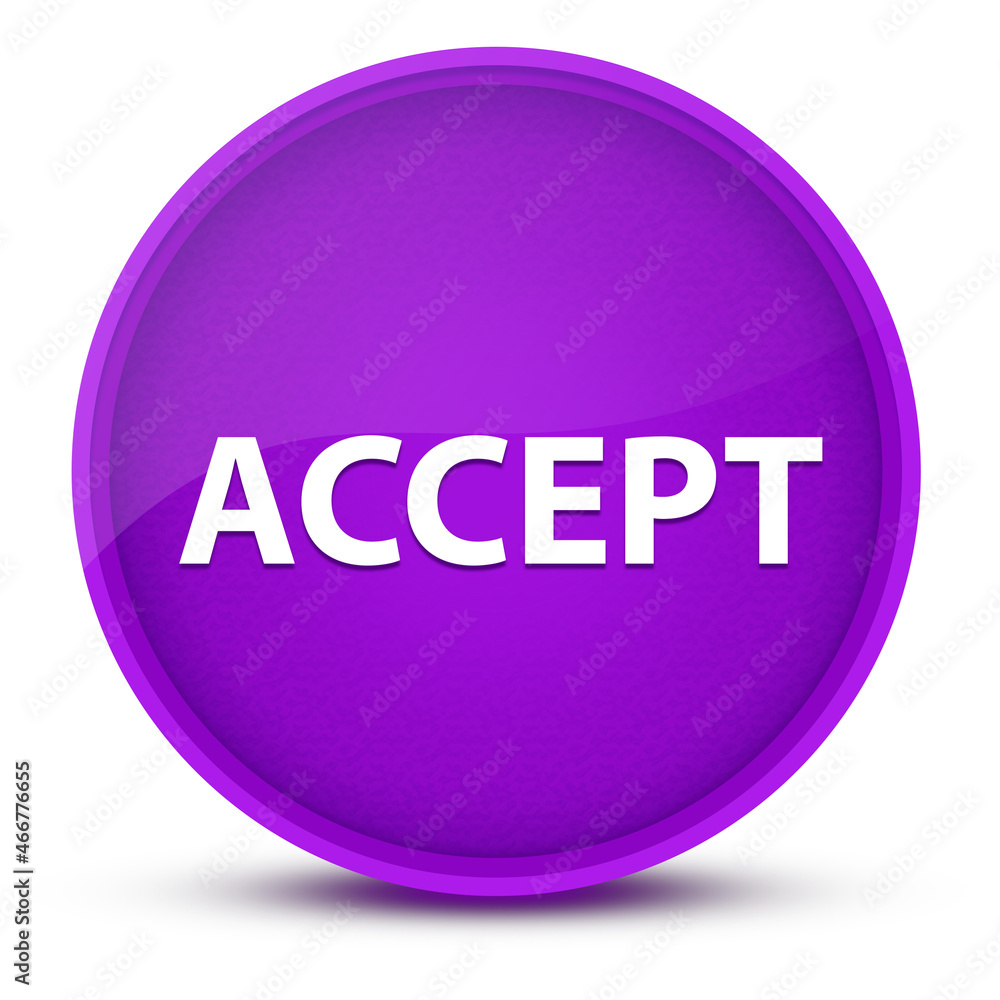 Accept luxurious glossy purple round button abstract Accept luxurious glossy purple round button abstract