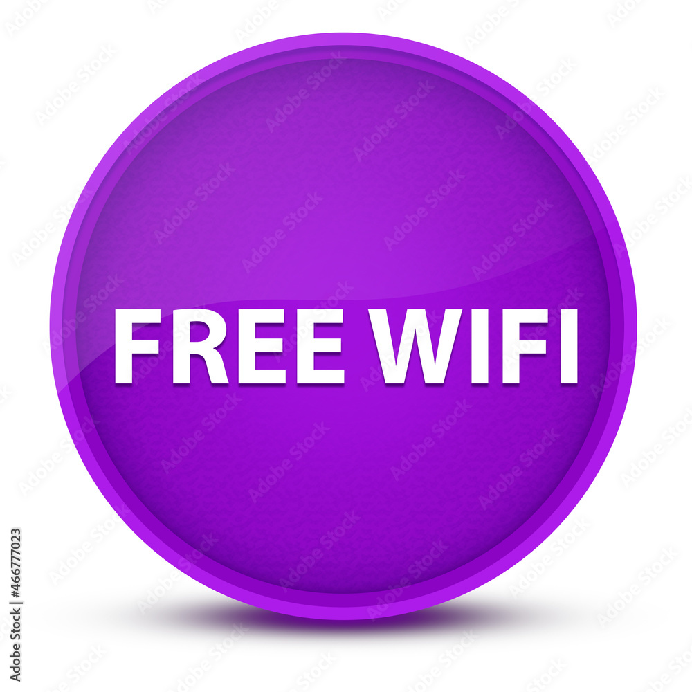 Free Wifi luxurious glossy purple round button abstract Free Wifi luxurious glossy purple round button abstract