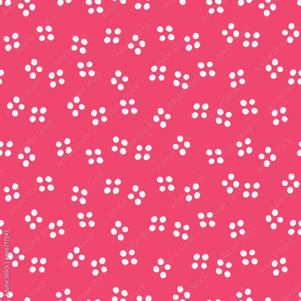 Pink seamless pattern with white dots. Pink seamless pattern with white dots.
