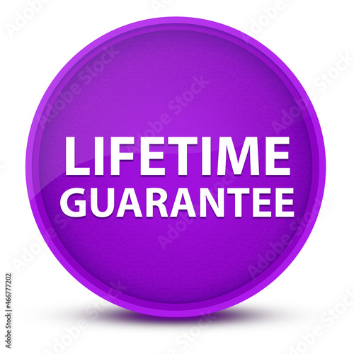 Lifetime Guarantee luxurious glossy purple round button abstract