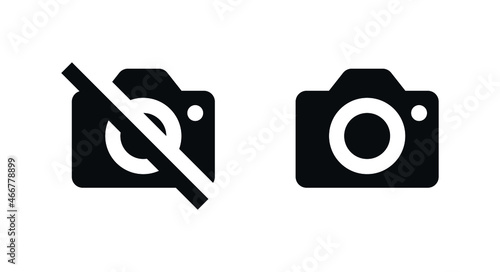 camera icon, No camera sign icon, ban camera icon, No Photography Sign