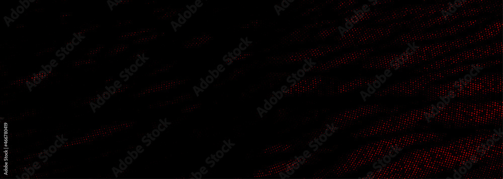 Abstract halftone red banner background.
