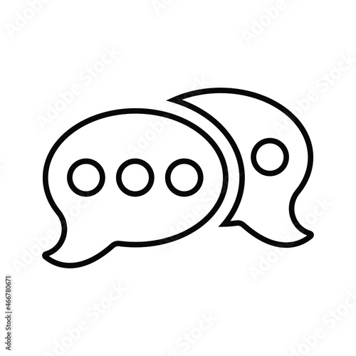 Messages, communication, sms outline icon. Line art vector.