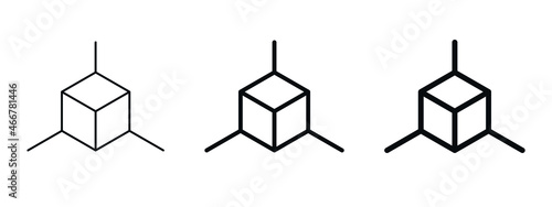 Cube icon in vector, Augmented reality. cube symbol, 3D Cube line icon, Abstract Cube Hexagon Logo for website design and mobile, app development	
