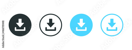 download icon, download button in filled, thin line, outline and stroke style for apps and website