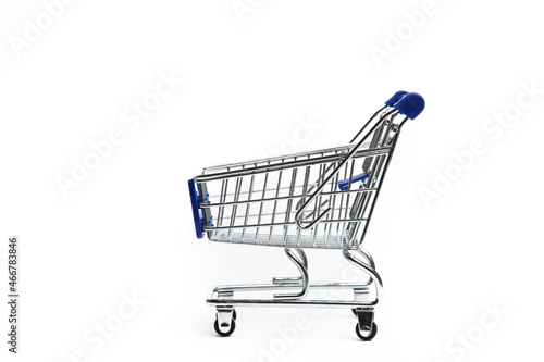 Shopping cart isolated on a white background . Business. Market. Shopping online. copy space