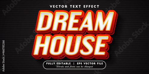 Text effects 3d dream house, editable text style